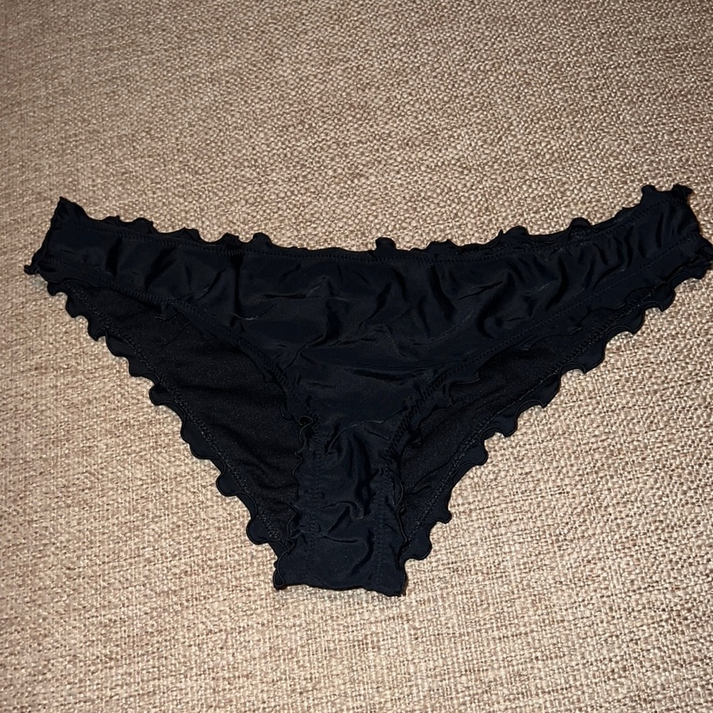 Hollister Black Ruffle Swim Bottoms